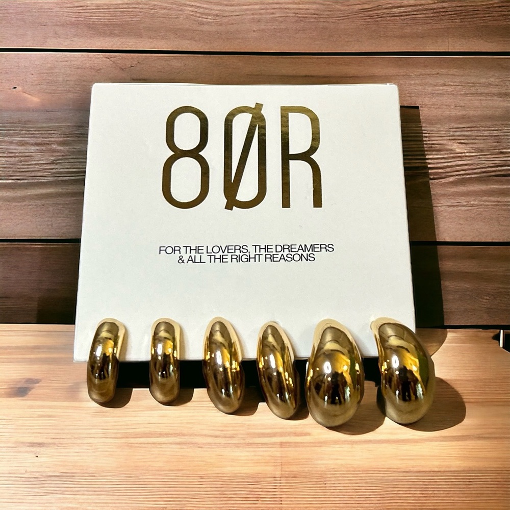 8 Other Reasons: New Gold Teardrop Hoop Set